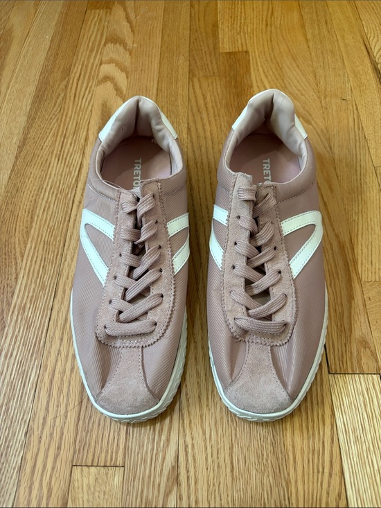 Tretorn Shoes - Tretorn Blush Pink and Cream Classic Low-Tops